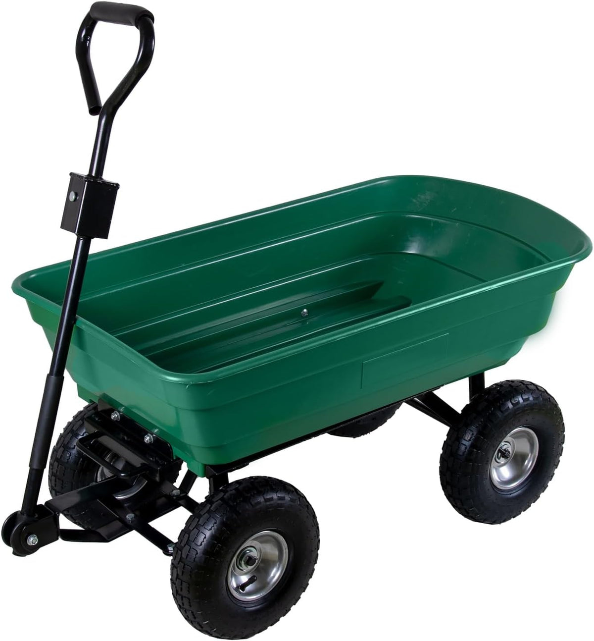 Gartenwagen 75 L mit Kippfunktion – 300 kg Tragkraft, Luftreifen, Stahlfelgen, Transportwagen