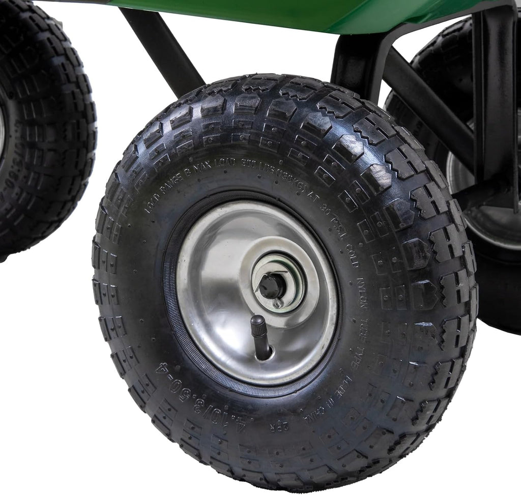 Gartenwagen 75 L mit Kippfunktion – 300 kg Tragkraft, Luftreifen, Stahlfelgen, Transportwagen