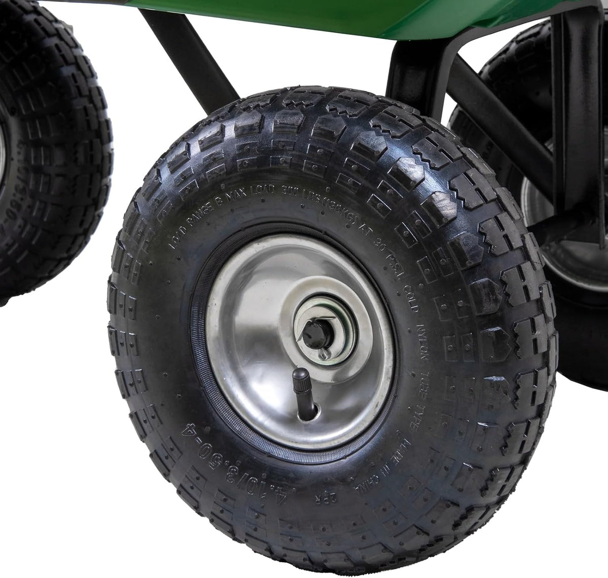 Gartenwagen 75 L mit Kippfunktion – 300 kg Tragkraft, Luftreifen, Stahlfelgen, Transportwagen