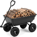 Gartenwagen mit Kippfunktion – 300 kg Tragkraft, Schwarz, Transportwagen für Garten & Hof