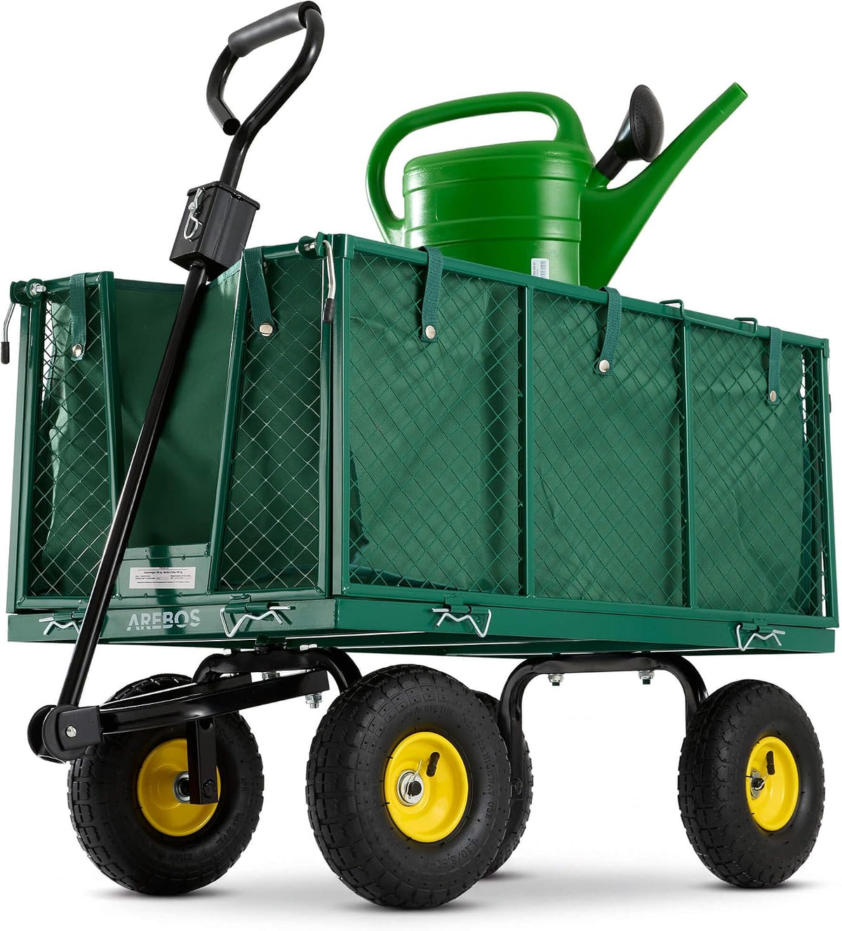 Gartenwagen Grün faltbar – 550 kg Tragkraft, Profilreifen, Bollerwagen, Transportwagen