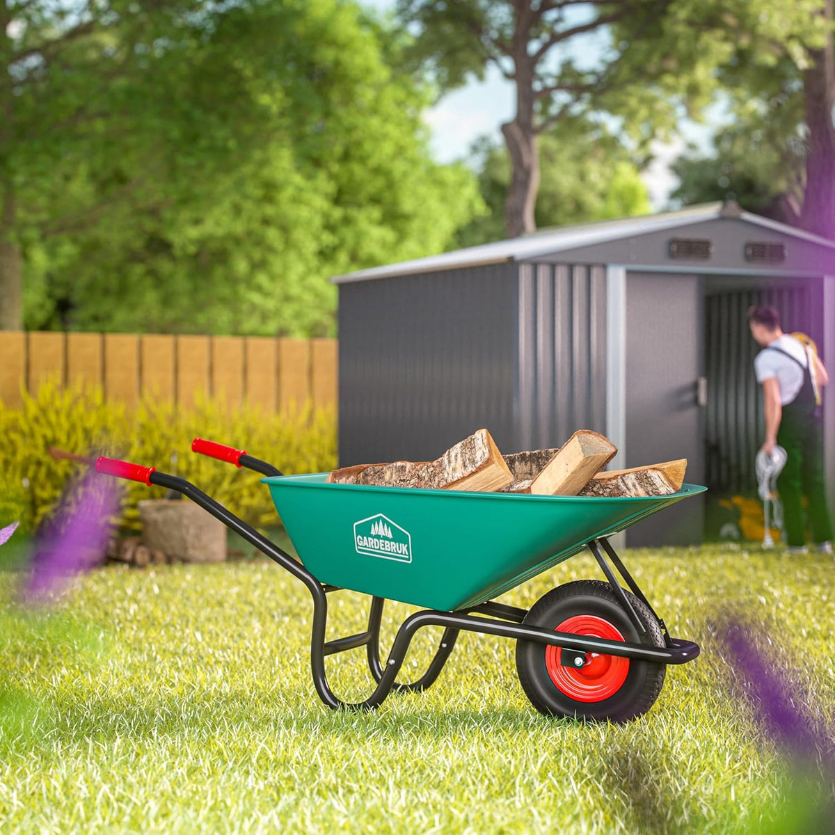 Schubkarre 100 L – 250 kg Tragkraft, robuste Gartenkarre, Transportkarre für Garten & Hof